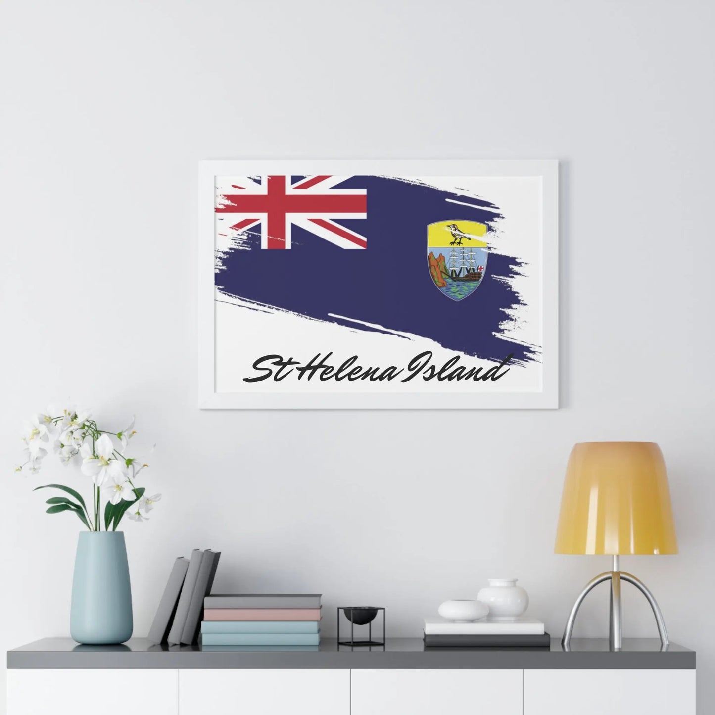 St Helena Island Framed Horizontal Poster - Simply Saint Designz