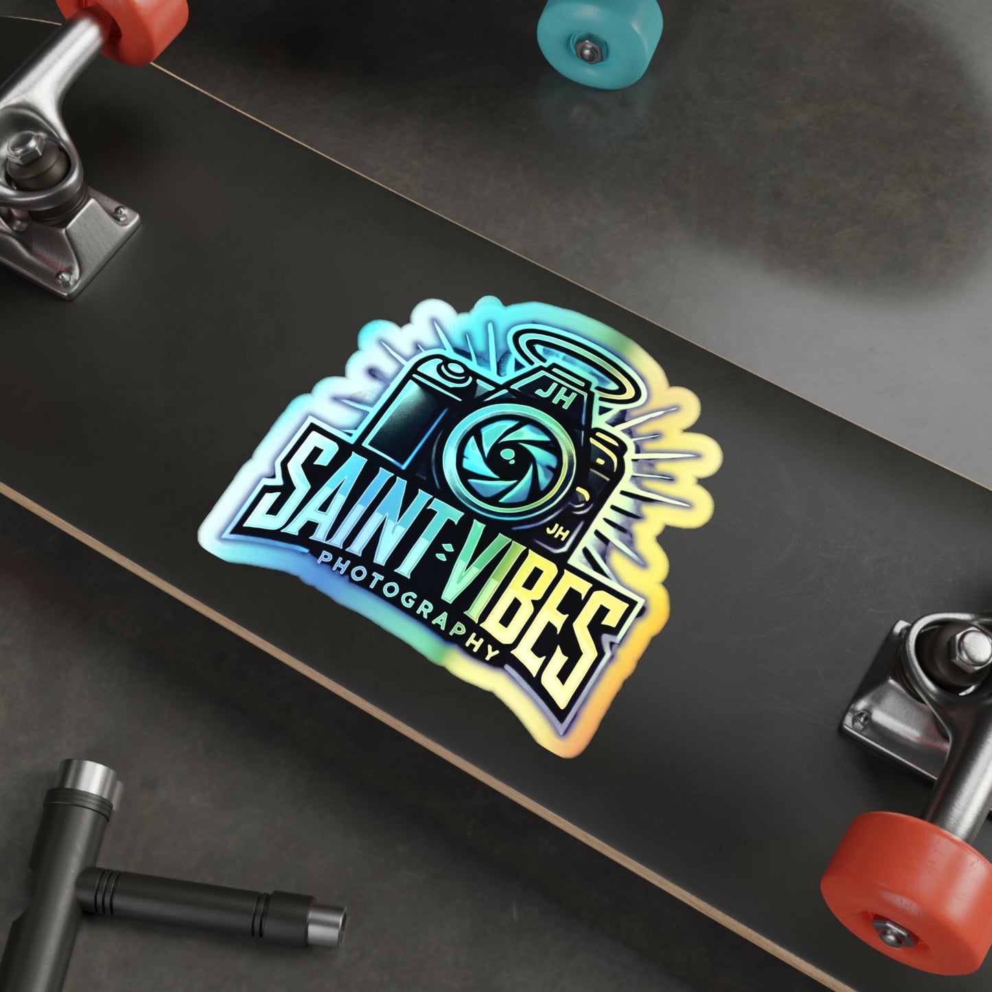 Saint Vibes Photography Holographic Die-Cut Stickers