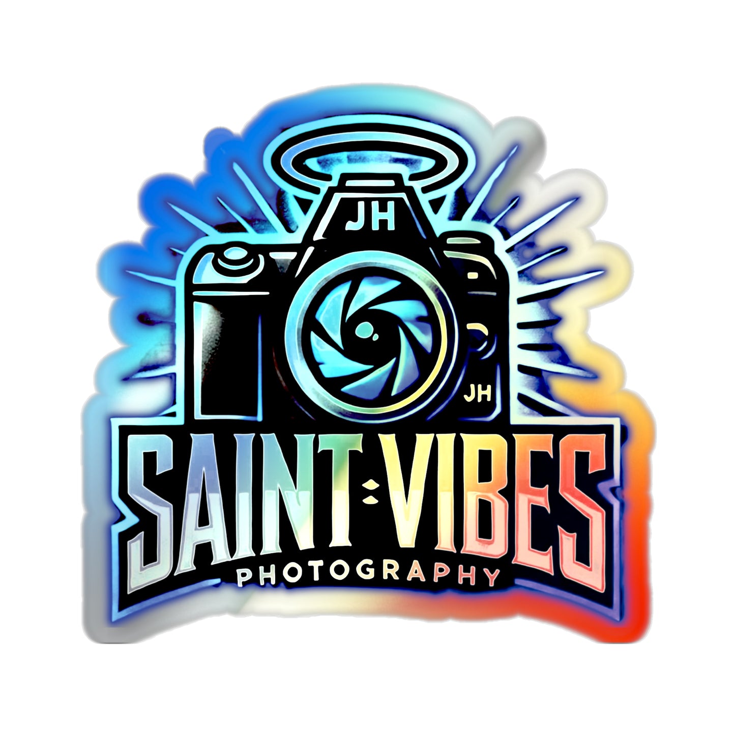 Saint Vibes Photography Holographic Die-Cut Stickers