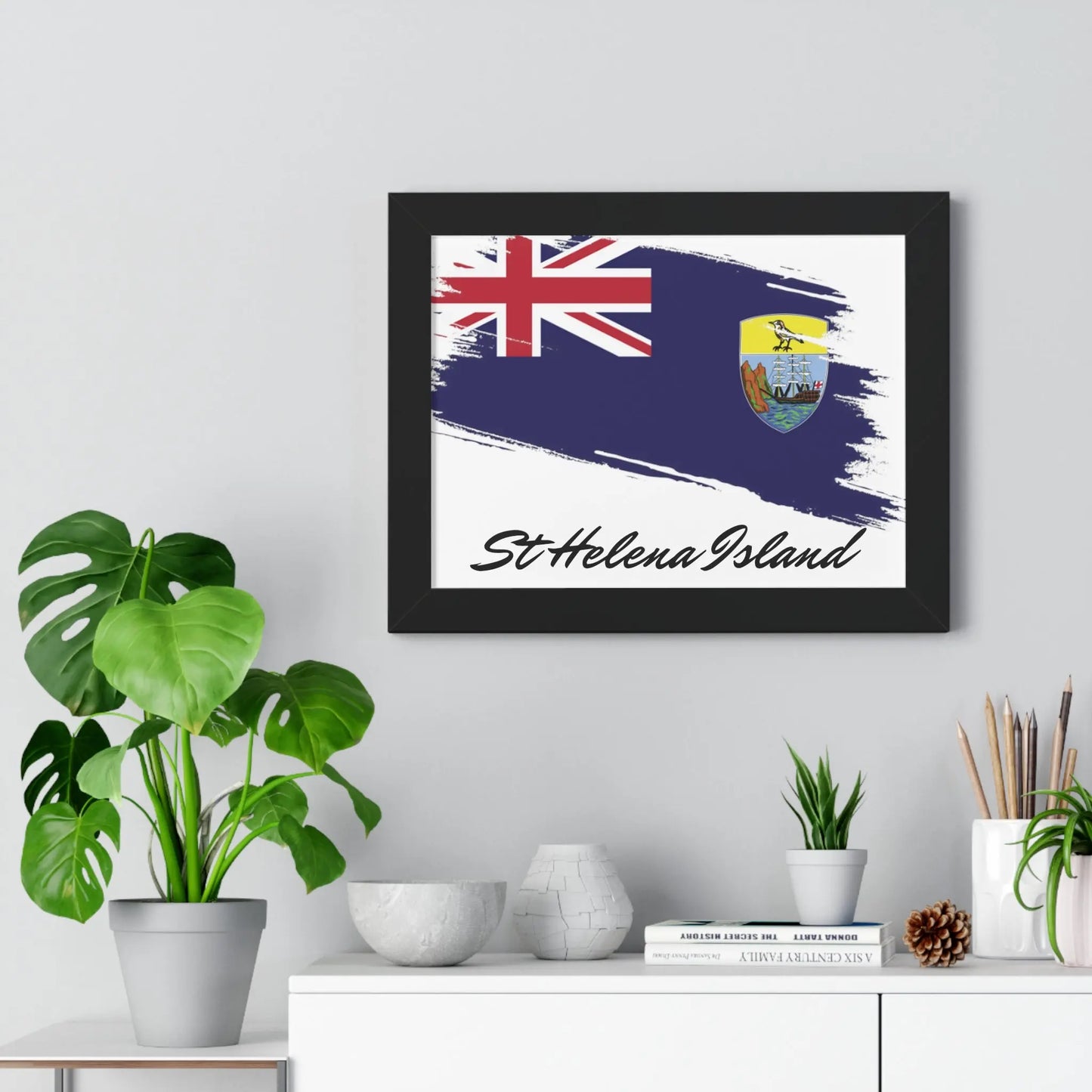 St Helena Island Framed Horizontal Poster - Simply Saint Designz