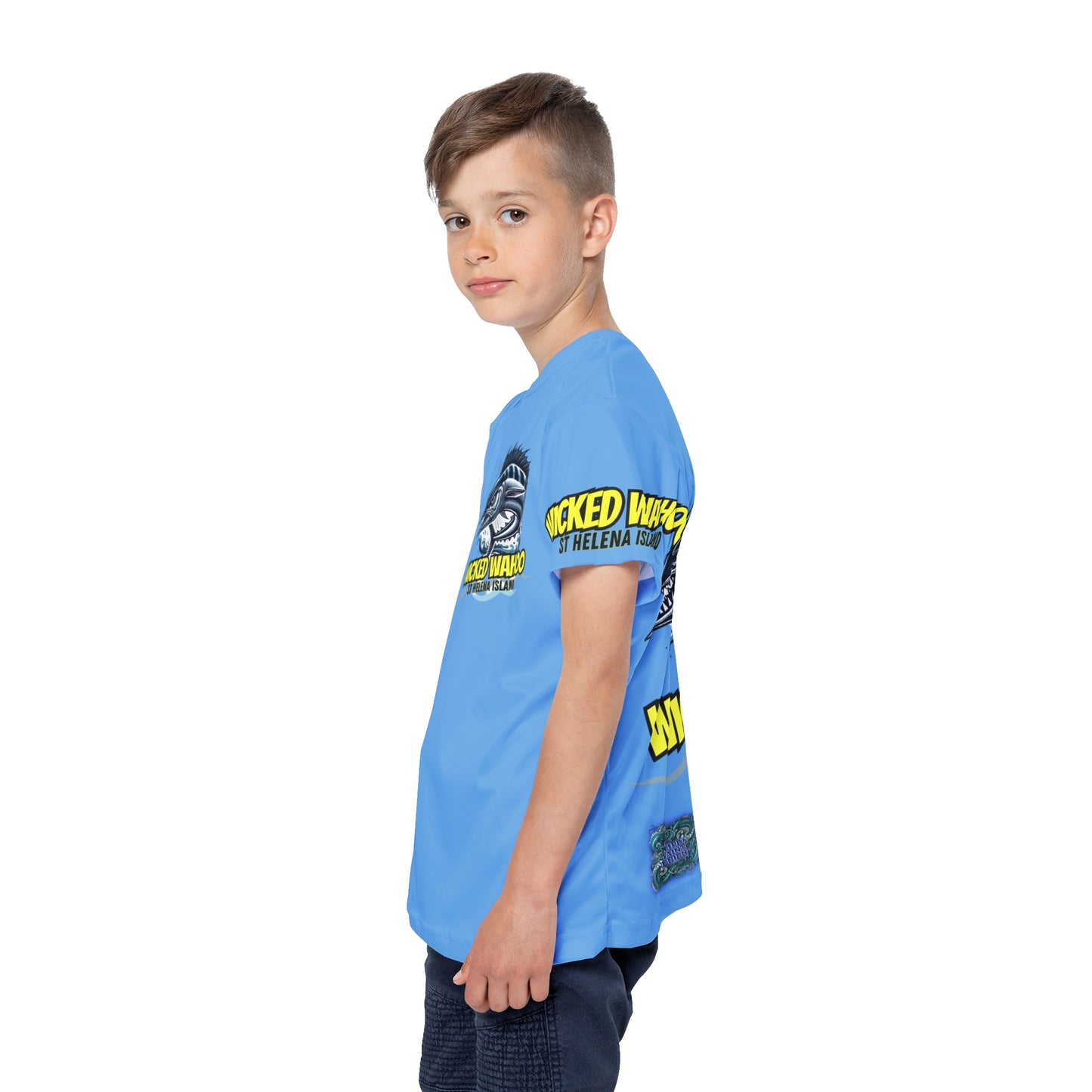 Kids Sports Jersey - Wicked Wahoo St Helena Island Ocean Adventure Shirt