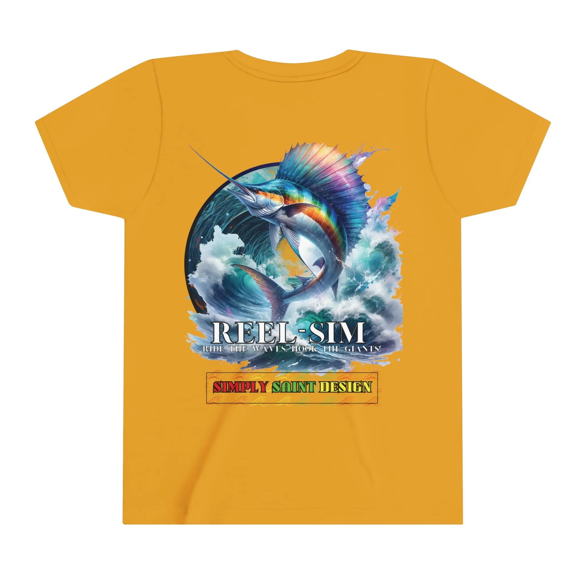 Reel Sim Youth Fishing Shirt: Short Sleeve Tee for the Next Generation of Anglers - Simply Saint Designz