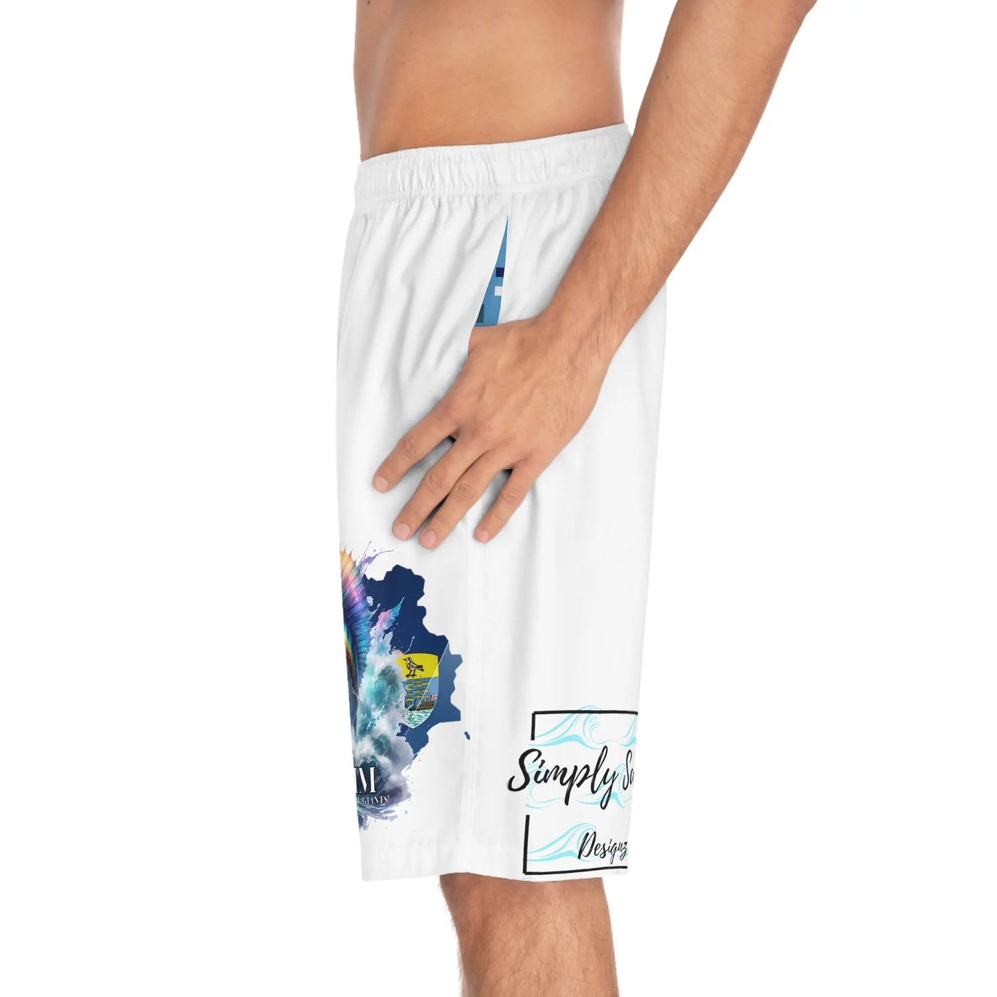 Reel Sim Men's Board Shorts (Blue Camo) - Simply Saint Designz