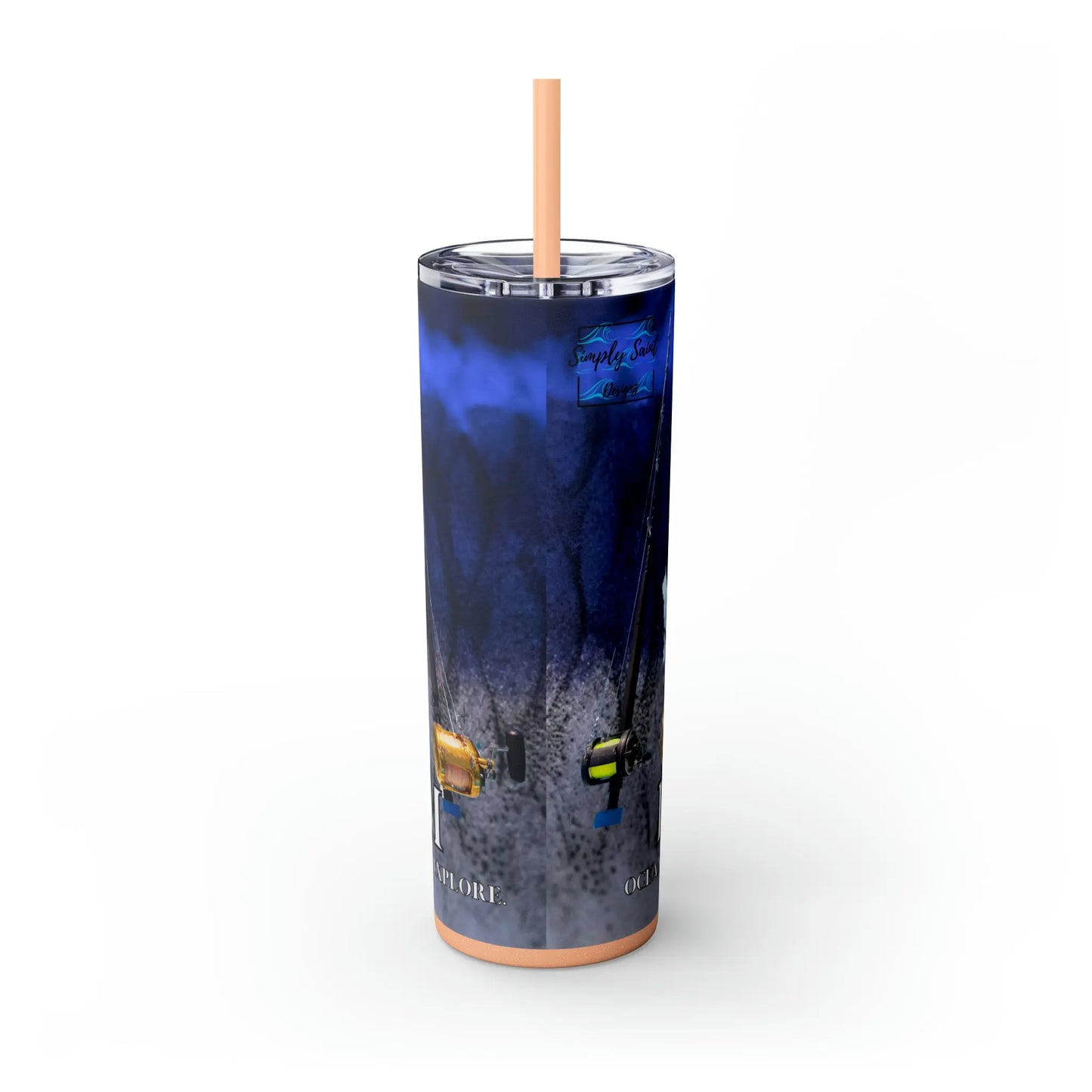 Reel Sim Skinny Tumbler with Straw, 20oz - Simply Saint Designz