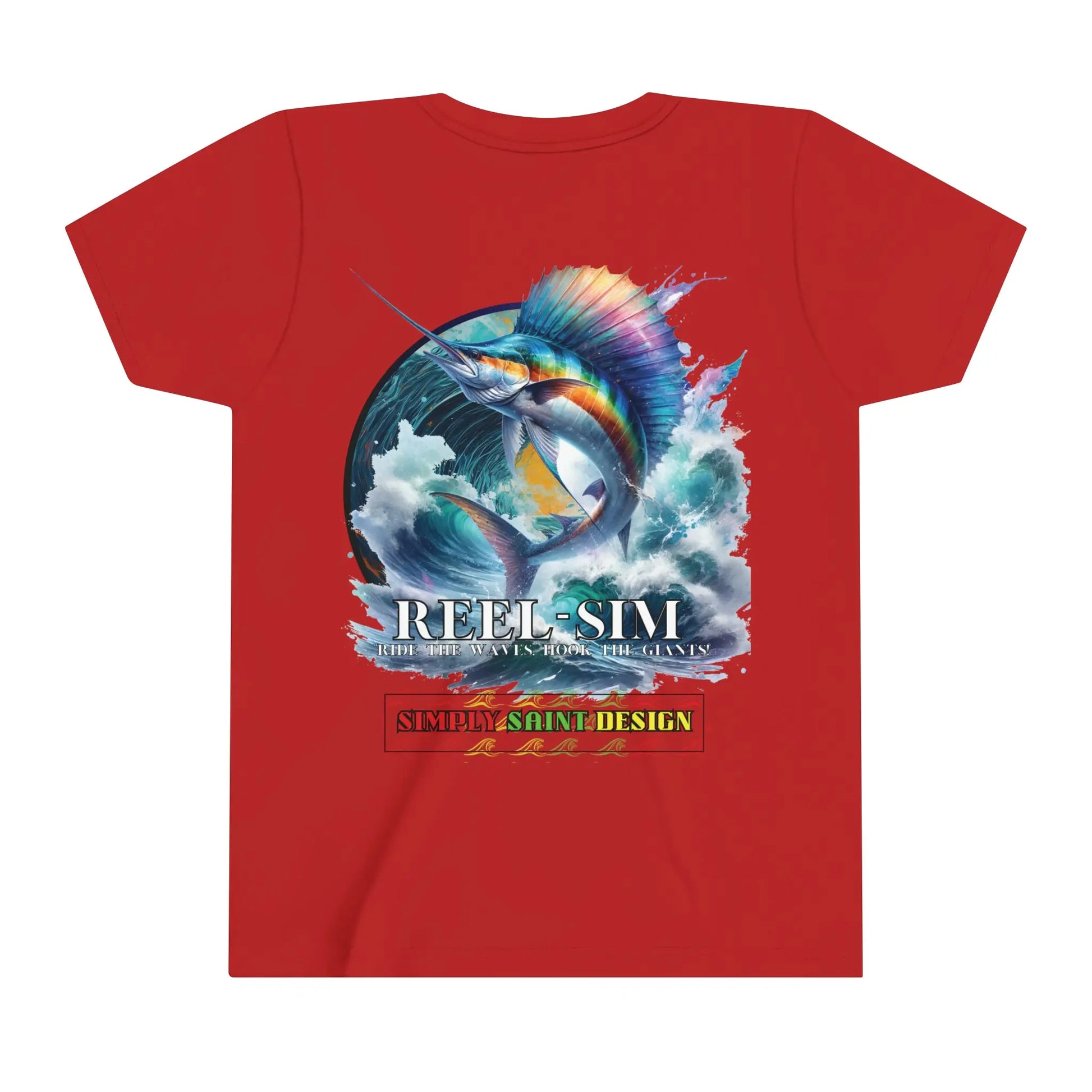 Reel Sim Youth Fishing Shirt: Short Sleeve Tee for the Next Generation of Anglers - Simply Saint Designz