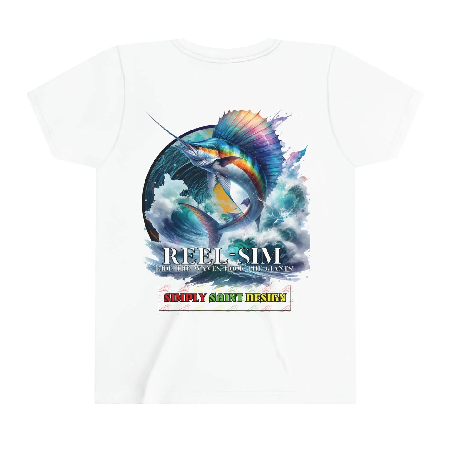 Reel Sim Youth Fishing Shirt: Short Sleeve Tee for the Next Generation of Anglers - Simply Saint Designz