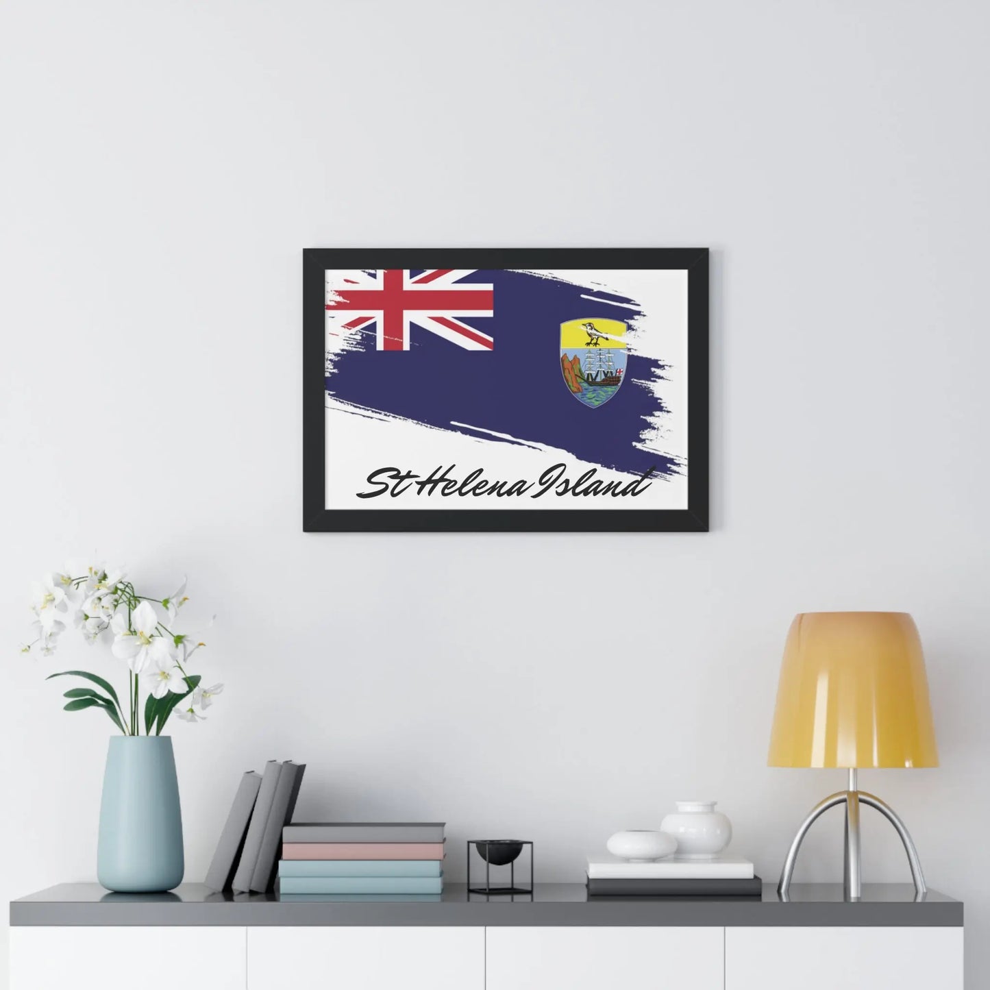 St Helena Island Framed Horizontal Poster - Simply Saint Designz