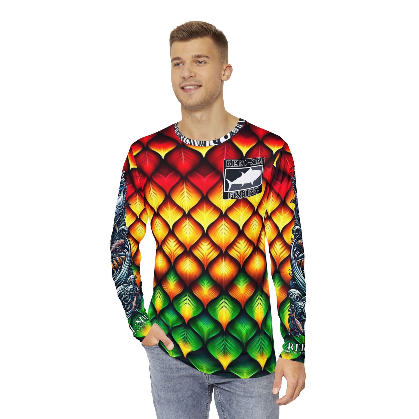 Reel Sim Long Sleeve Shirt (AOP) Rasta Scales