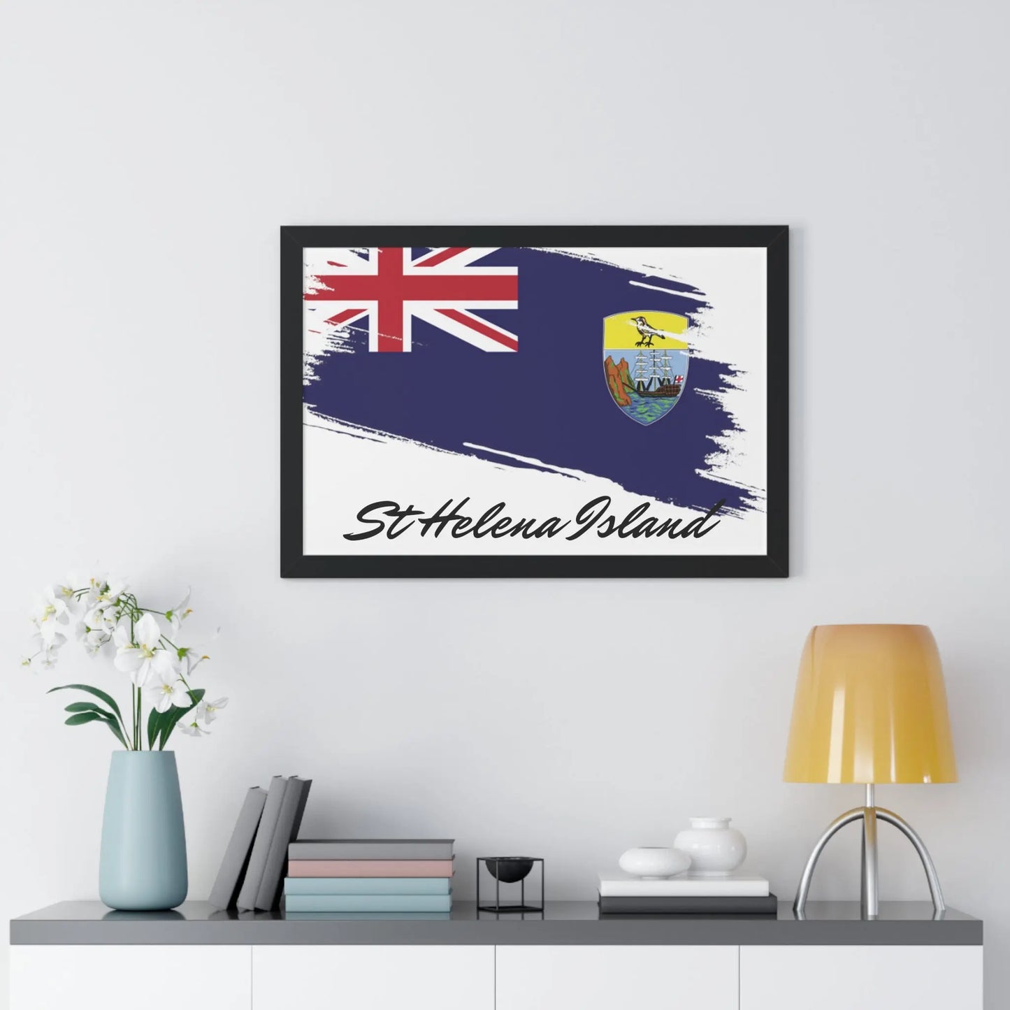 St Helena Island Framed Horizontal Poster - Simply Saint Designz