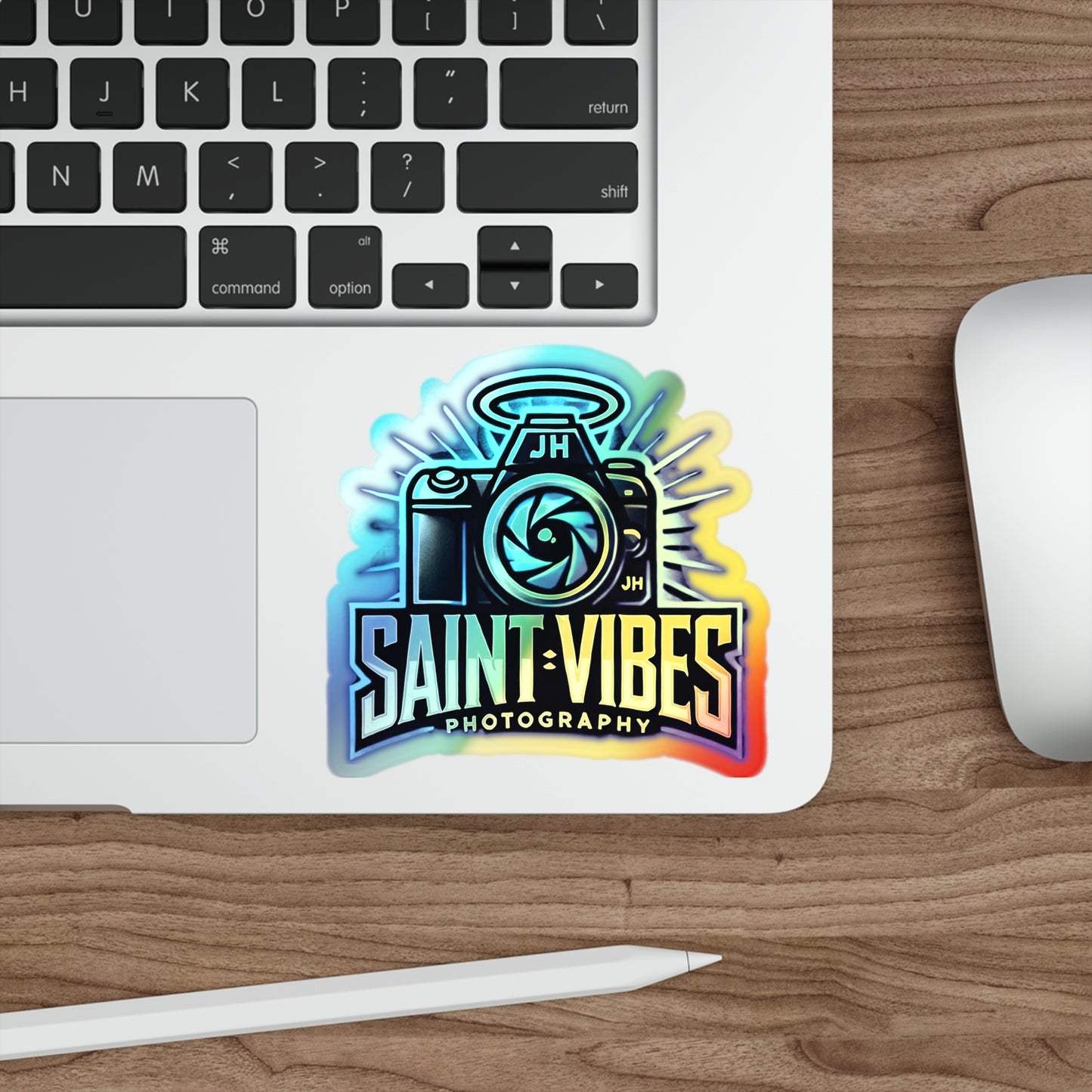 Saint Vibes Photography Holographic Die-Cut Stickers