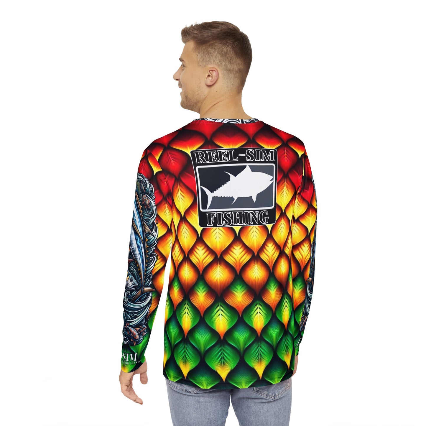 Reel Sim Long Sleeve Shirt (AOP) Rasta Scales