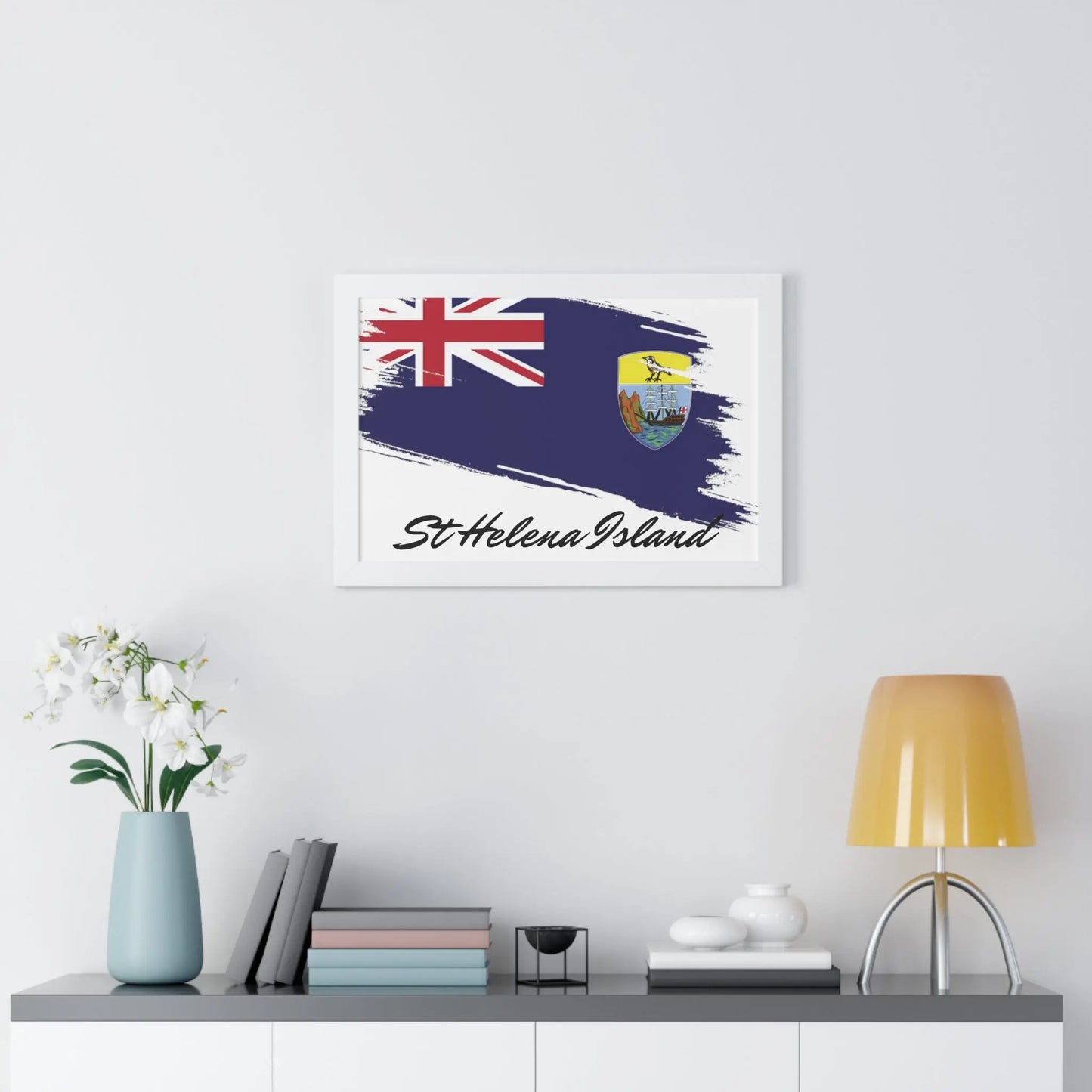 St Helena Island Framed Horizontal Poster - Simply Saint Designz