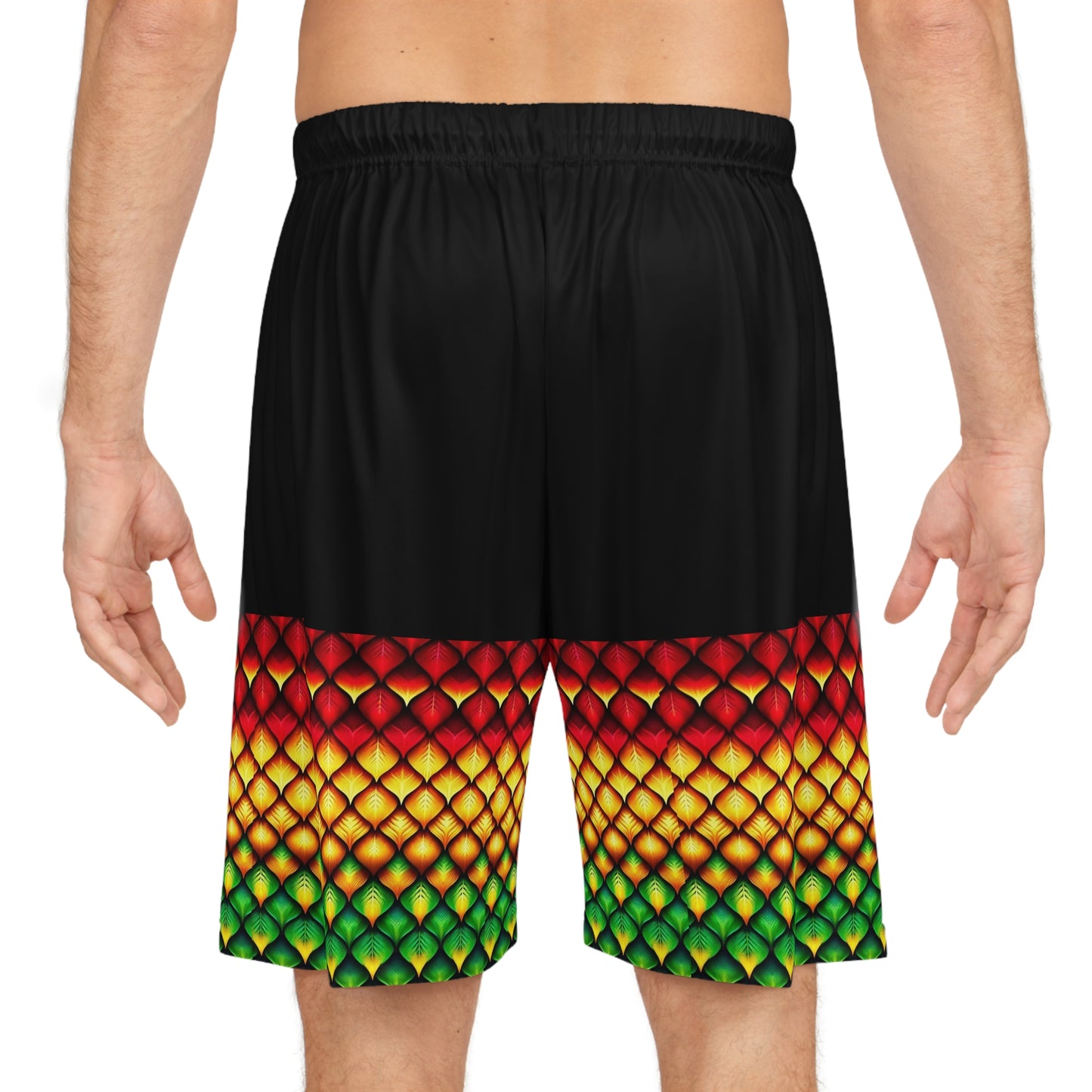 Reel Sim Shorts (AOP) Rasta Scales