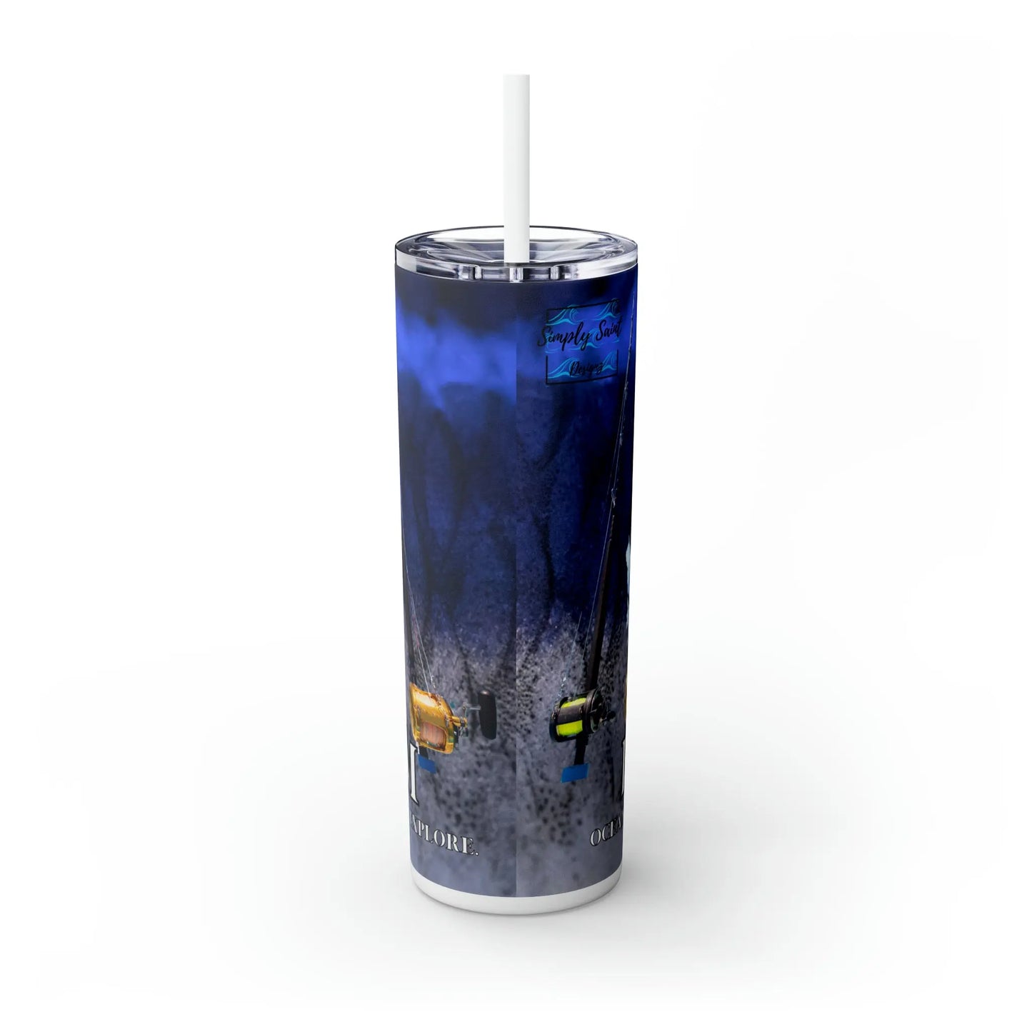 Reel Sim Skinny Tumbler with Straw, 20oz - Simply Saint Designz