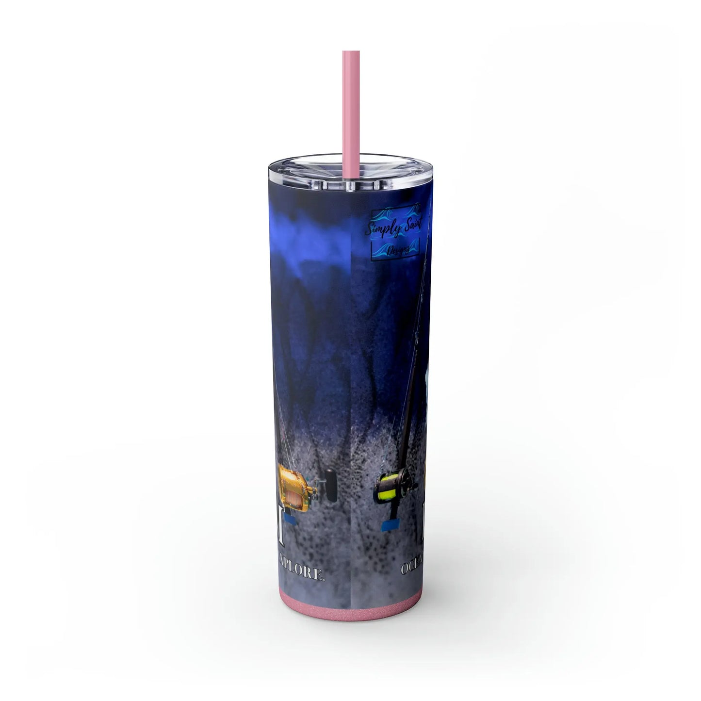 Reel Sim Skinny Tumbler with Straw, 20oz - Simply Saint Designz