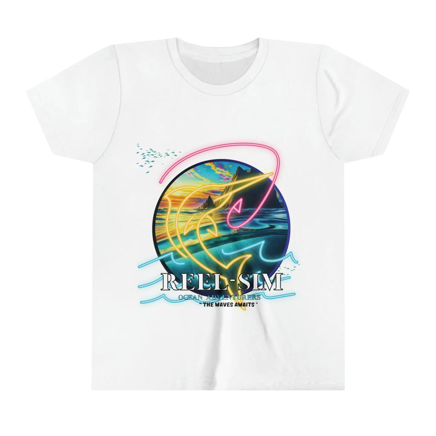 Reel Sim Youth Fishing Shirt: Short Sleeve Tee for the Next Generation of Anglers - Simply Saint Designz