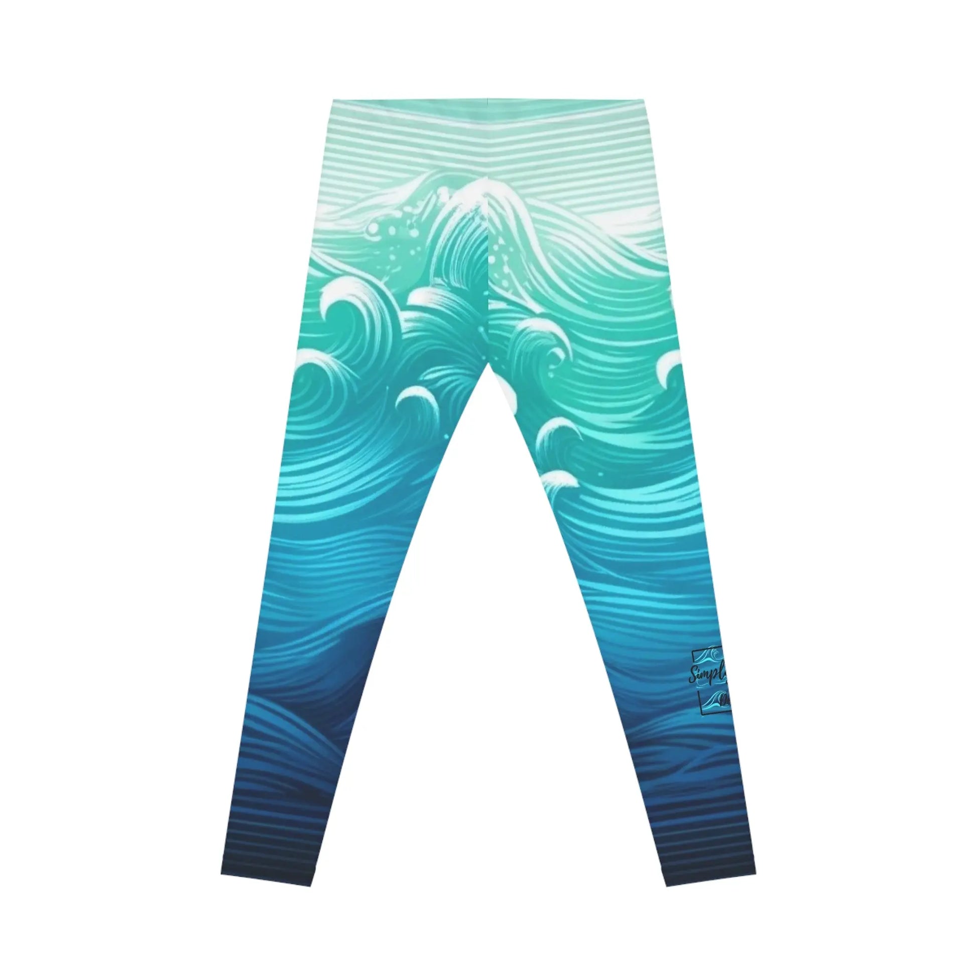 Reel Sim Women's Casual Leggings (AOP) (Aqua Blue) - Simply Saint Designz