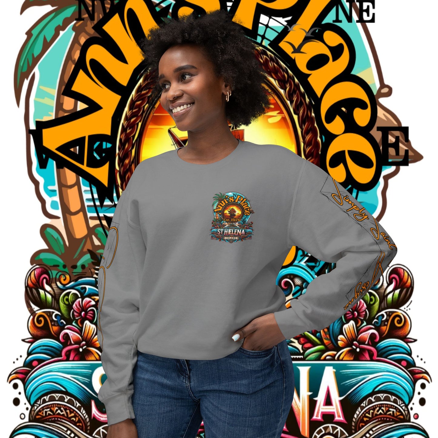 Ann's Place Unisex Lightweight Crewneck Sweatshirt