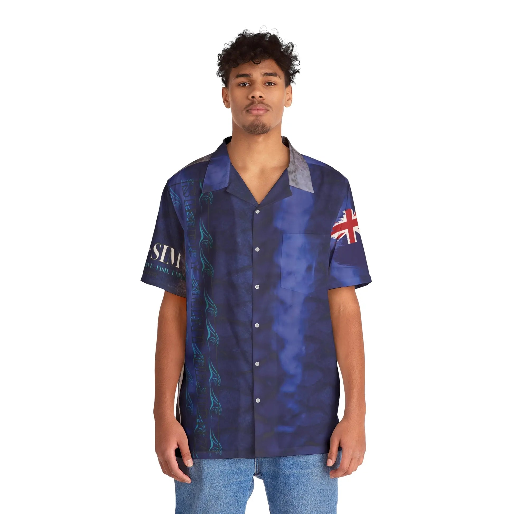 Reel sim St helena island fishing shirt, Men's, Hawaiian Shirt (AOP) - Simply Saint Designz