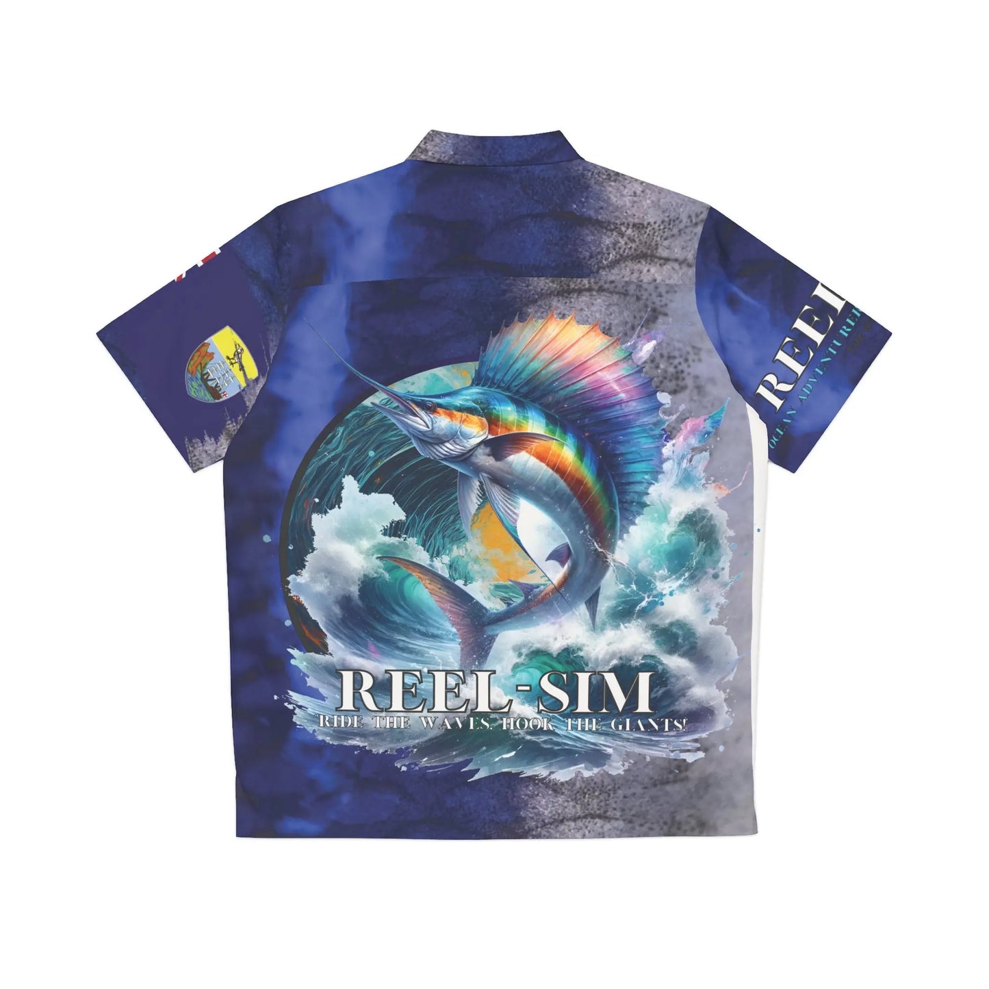 Reel sim St helena island fishing shirt, Men's, Hawaiian Shirt (AOP) - Simply Saint Designz