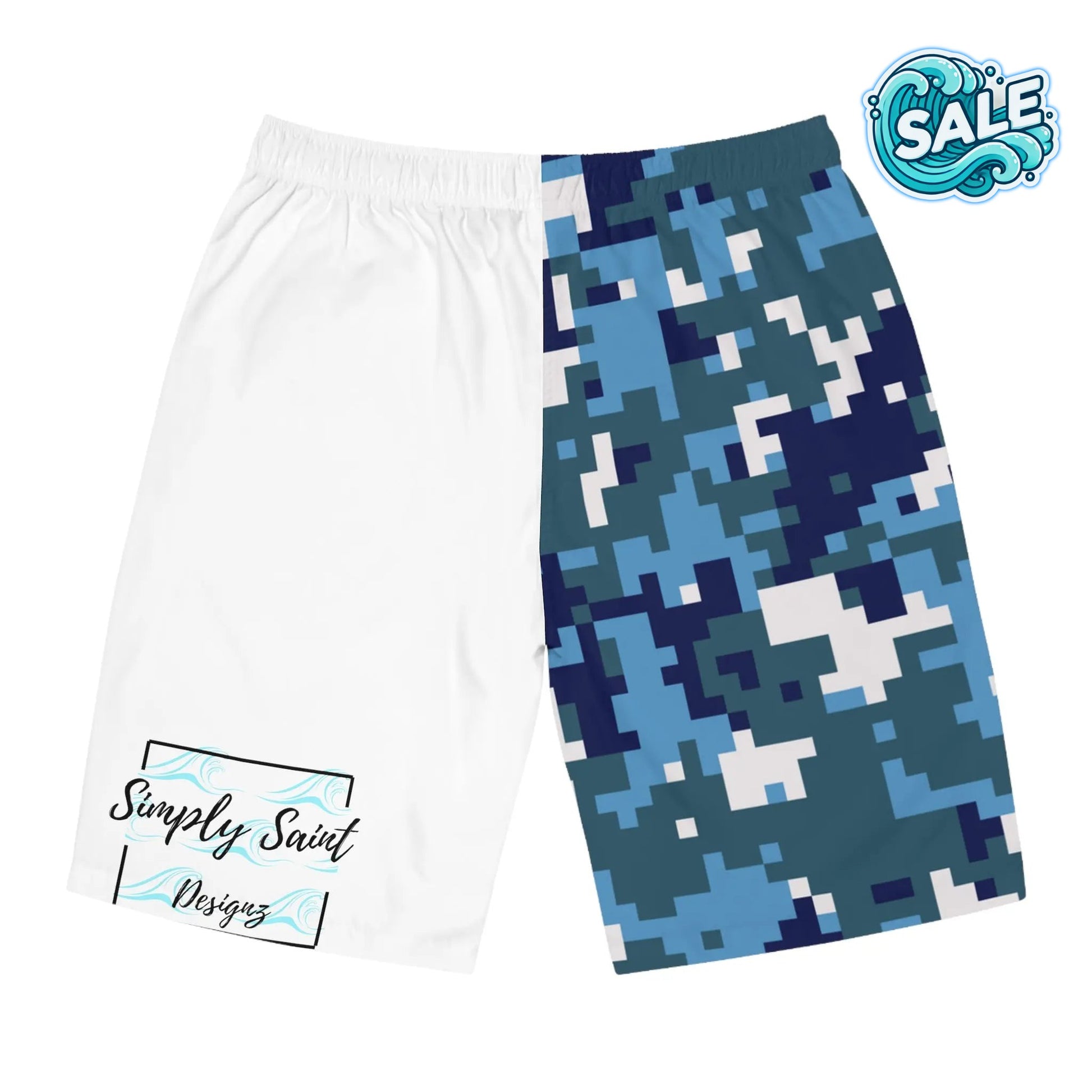 Reel Sim Men's Board Shorts (Blue Camo) - Simply Saint Designz