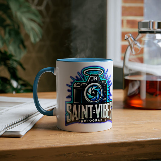 Saint Vibes Photography Two-Tone Coffee Mug, 11oz