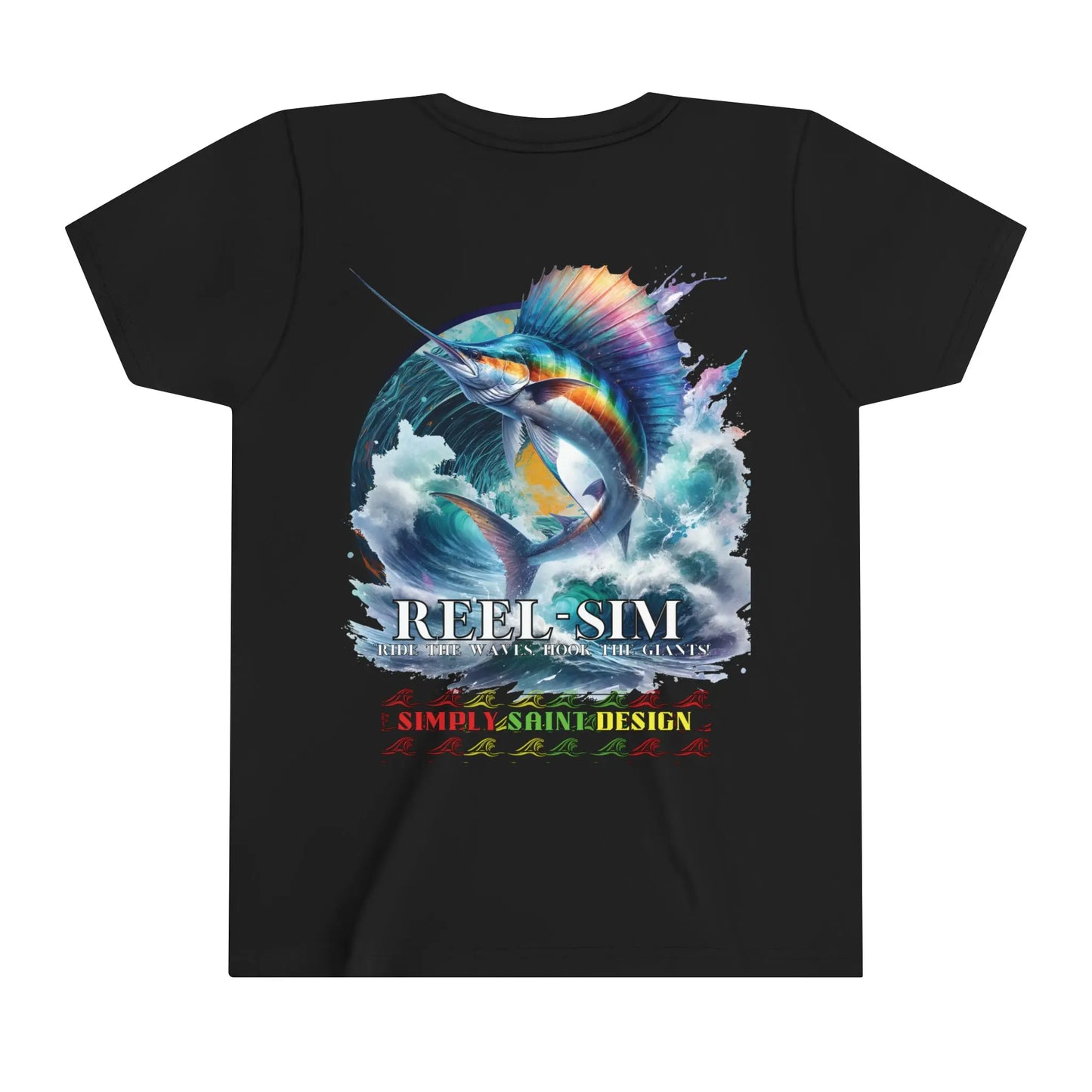 Reel Sim Youth Fishing Shirt: Short Sleeve Tee for the Next Generation of Anglers - Simply Saint Designz