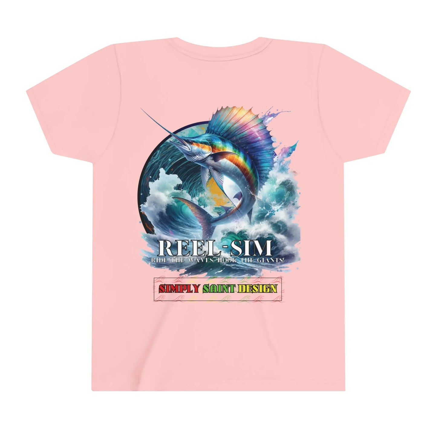 Reel Sim Youth Fishing Shirt: Short Sleeve Tee for the Next Generation of Anglers - Simply Saint Designz