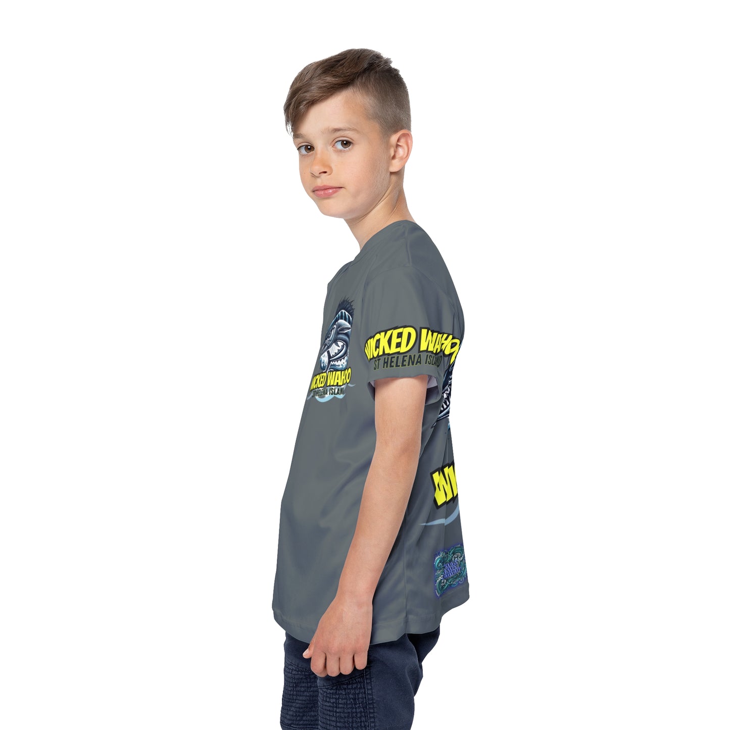 Kids Sports Jersey - Wicked Wahoo St Helena Island Ocean Adventure Shirt