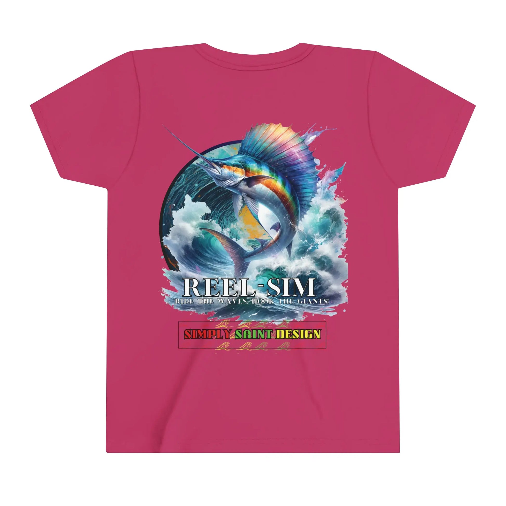 Reel Sim Youth Fishing Shirt: Short Sleeve Tee for the Next Generation of Anglers - Simply Saint Designz