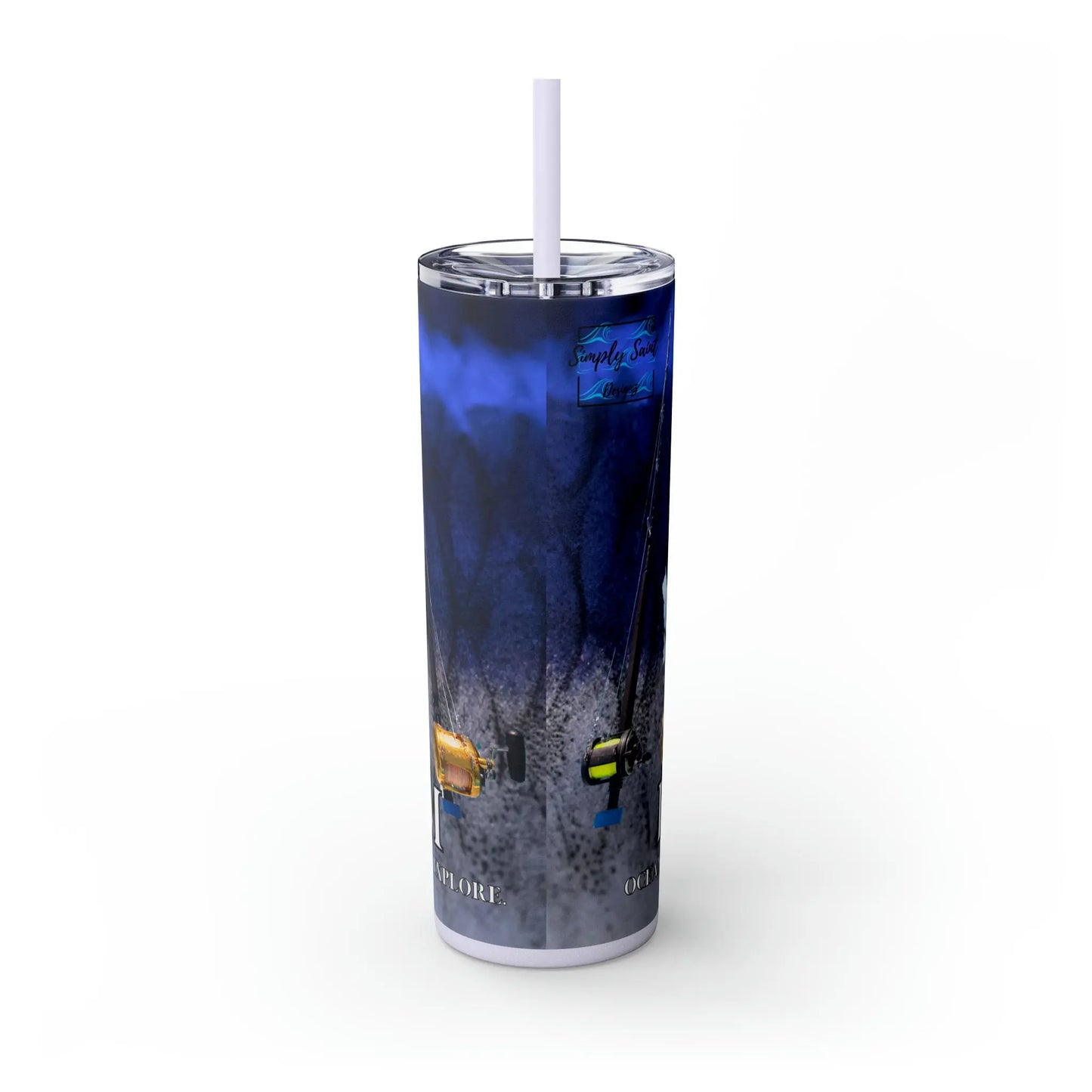 Reel Sim Skinny Tumbler with Straw, 20oz - Simply Saint Designz