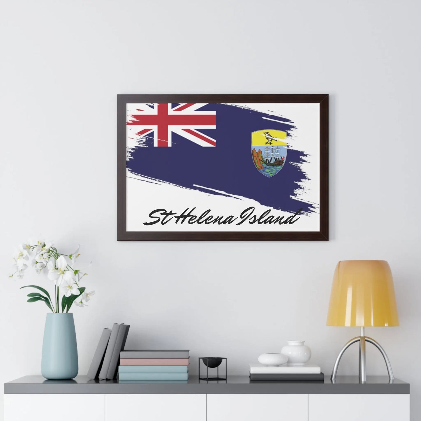 St Helena Island Framed Horizontal Poster - Simply Saint Designz