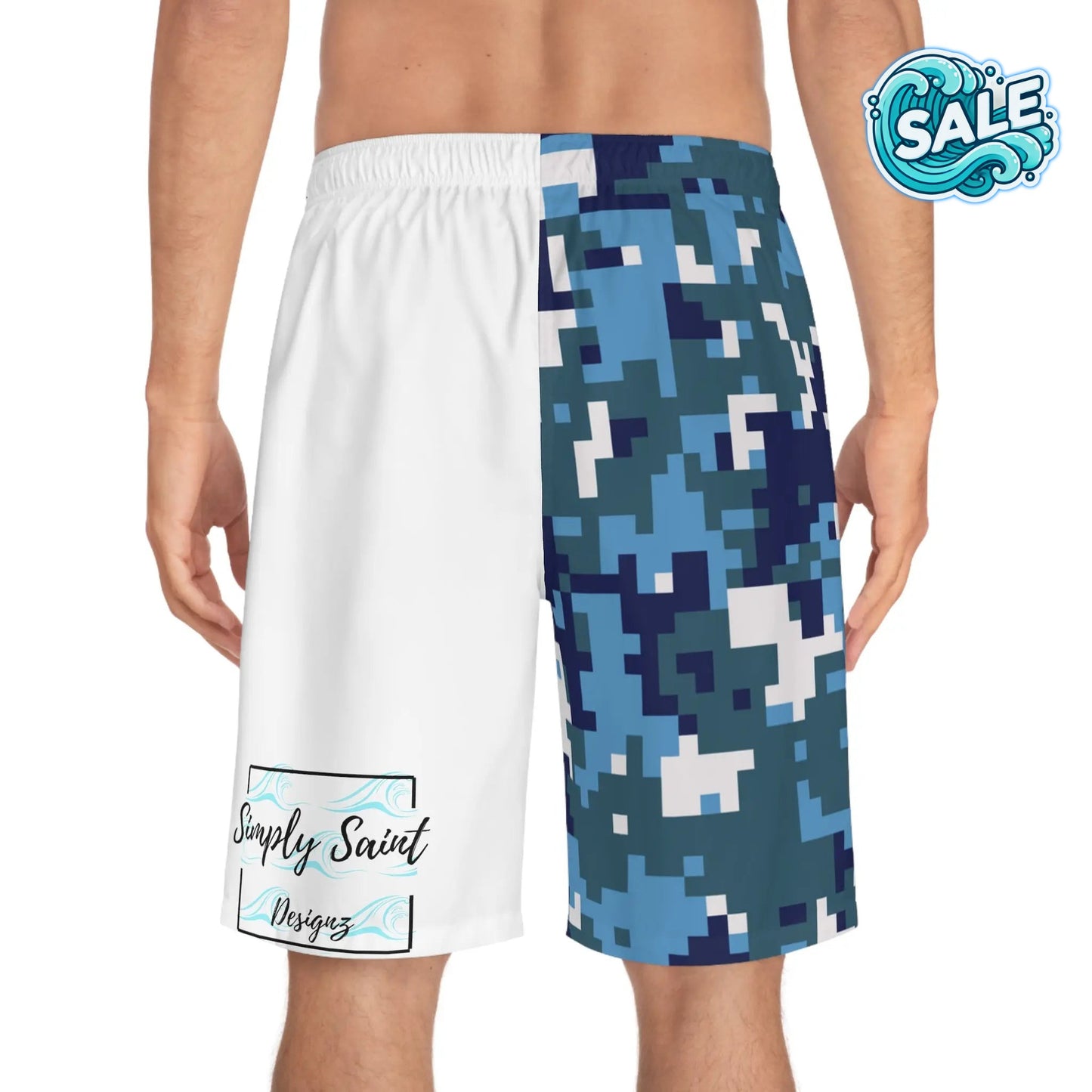 Reel Sim Men's Board Shorts (Blue Camo) - Simply Saint Designz