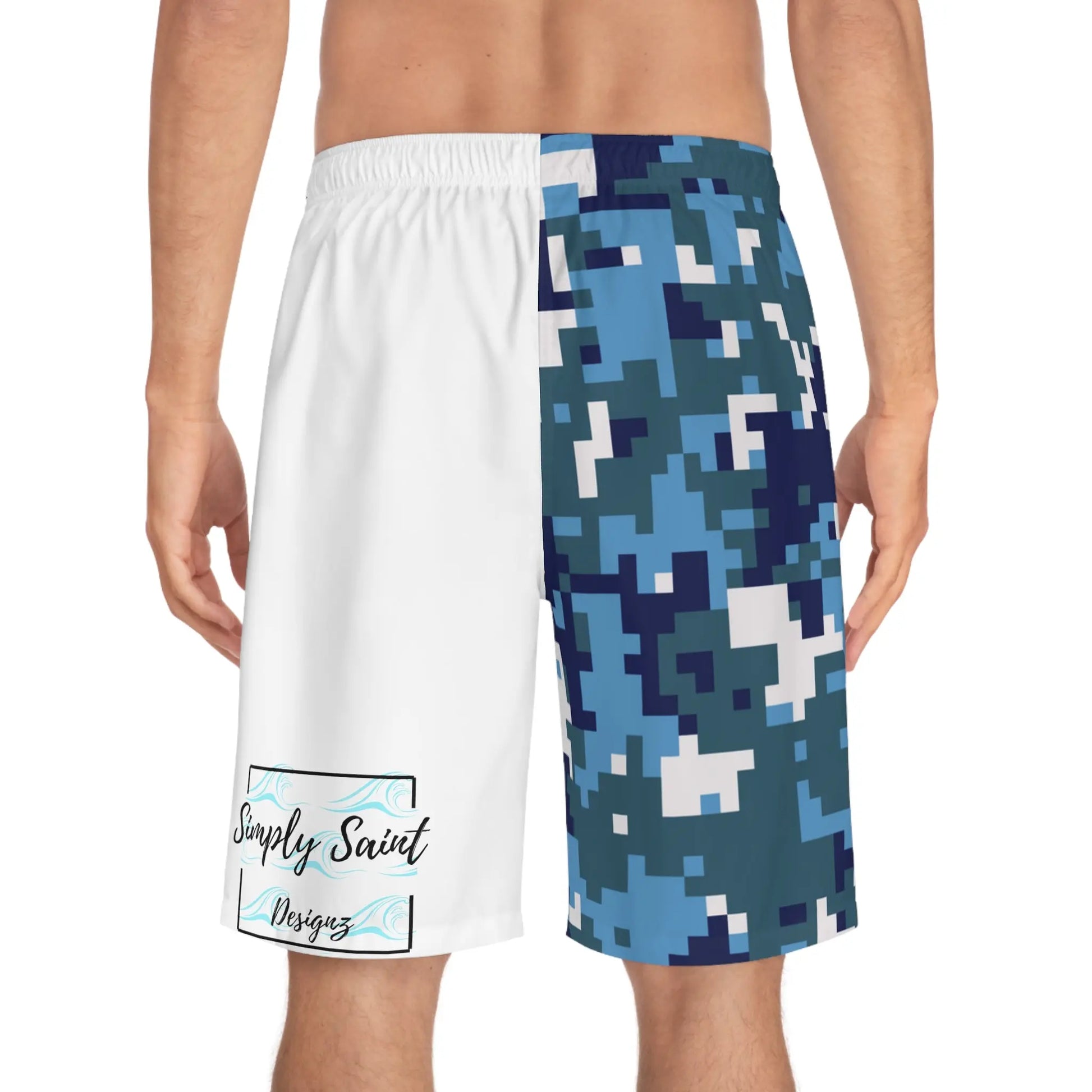 Reel Sim Men's Board Shorts (Blue Camo) - Simply Saint Designz