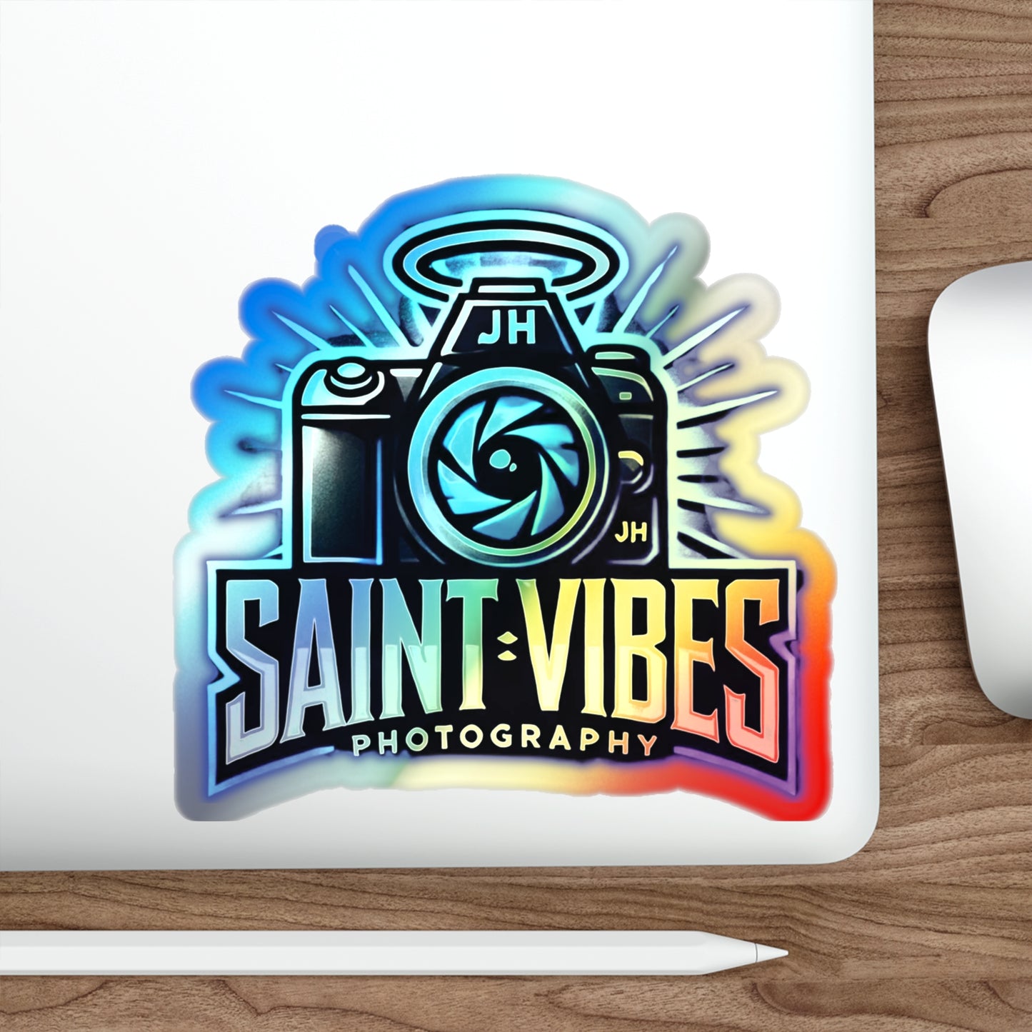 Saint Vibes Photography Holographic Die-Cut Stickers