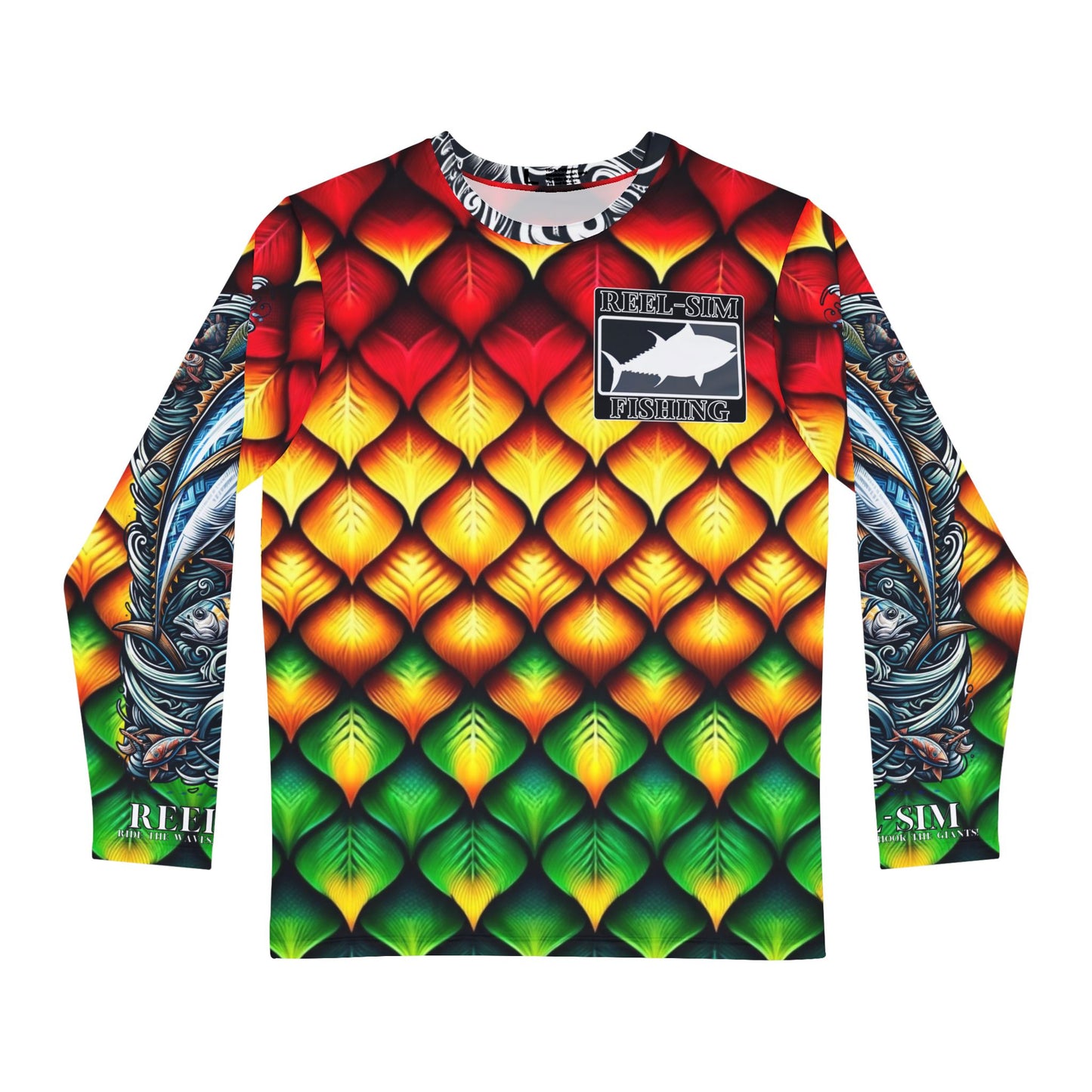 Reel Sim Long Sleeve Shirt (AOP) Rasta Scales